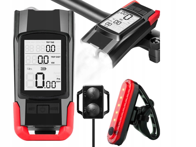 Zestaw lampek rowerowych Extralink z licznikiem 14480