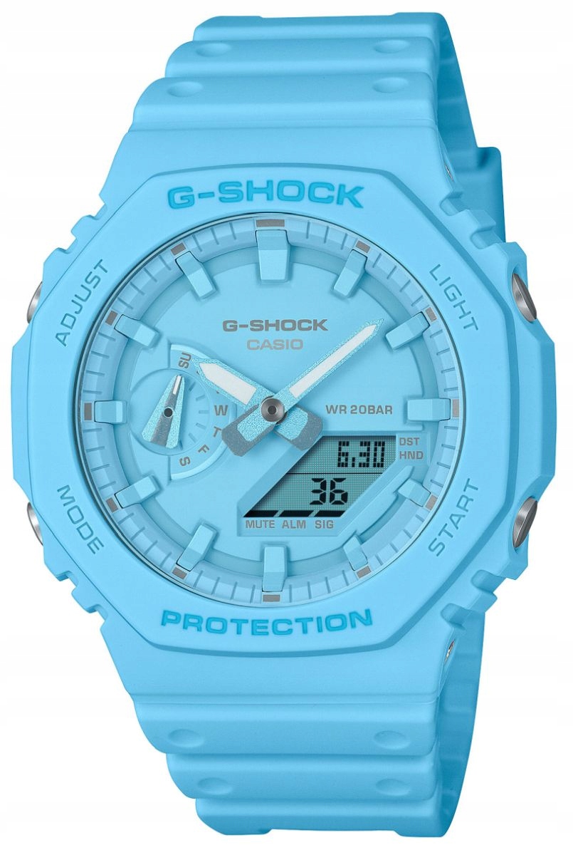 Modré pánské hodinky na řemínku Casio G-Shock GA-2100 2A2ER