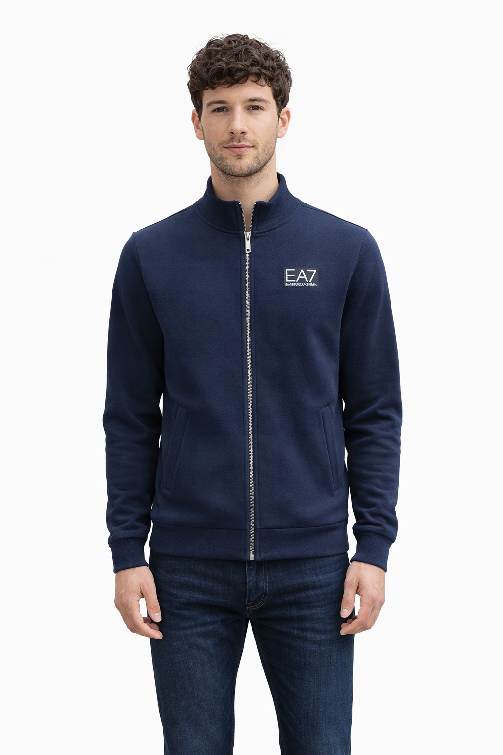 Emporio Armani Tmavě Modrá Pánská Mikina S Klasickým Stojáčkem 3XL I4C