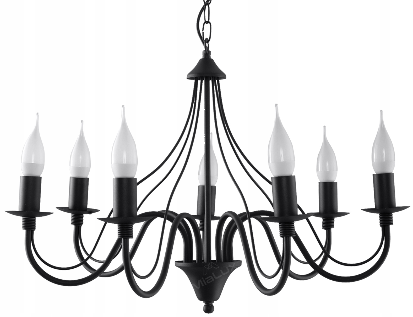 

Lampa Wisząca Verona 7 Czarna Oprawa Żyrandol Led