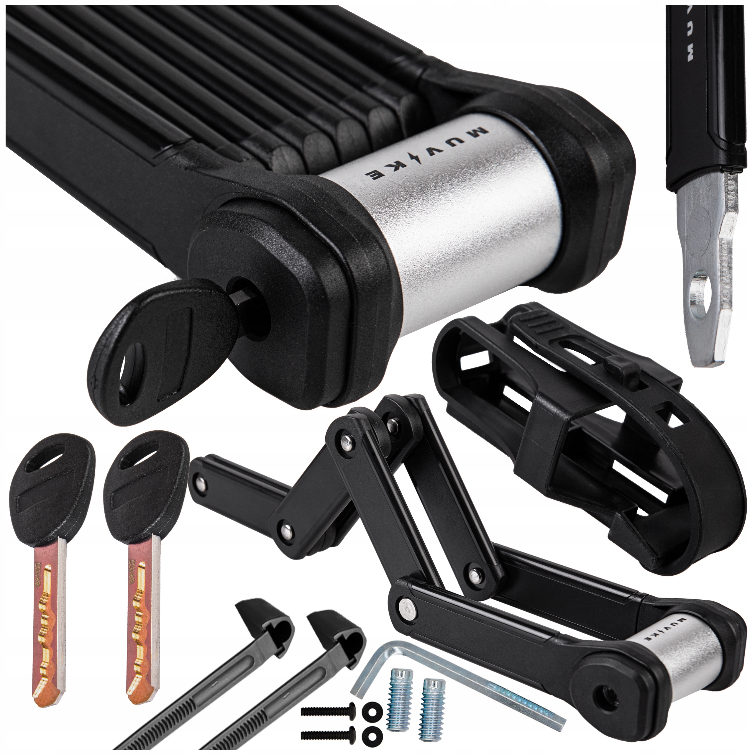 Zapięcie Rowerowe Składane 65cm 7mm Na Klucz Z Uchwytem Muvike Fold 650/7K