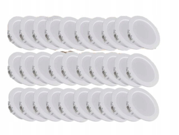 30 x Led zapustený reflektor plochý 230 V Zapustené Spoty Kúpeľňa Okrúhle