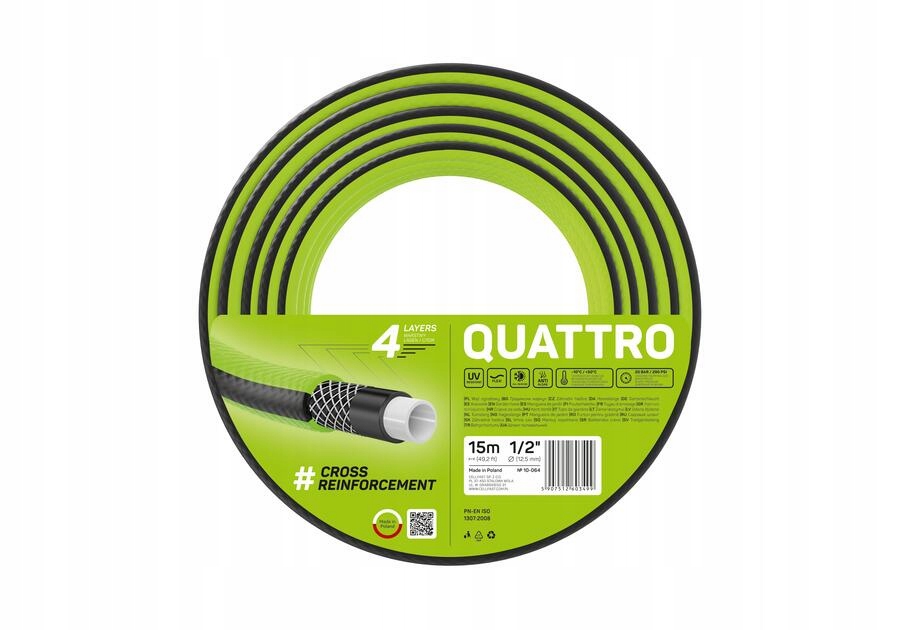 

Wąż ogrodowy 4 warstwowy Quattro 1/2 15 mb Cell-
