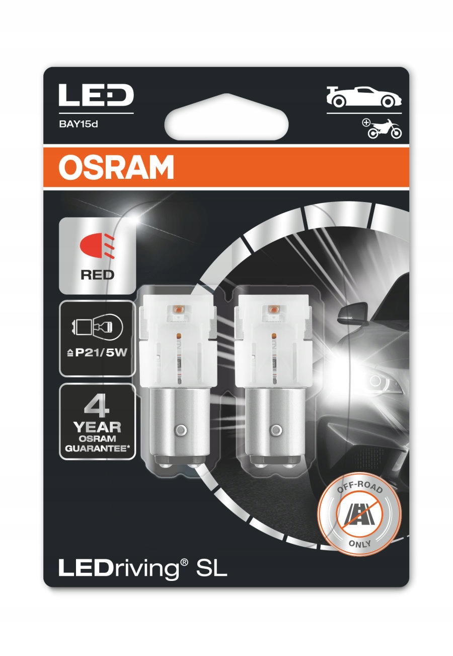 

Osram Żarówka Led P21/5W Red Czerwona Stop
