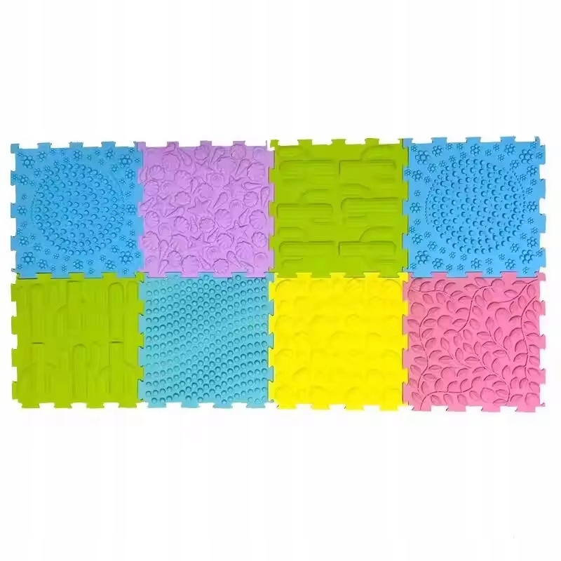Mata Sensoryczna Puzzle Ortopedyczne Kolorowy Zestaw 8 elementów Masaż Stóp