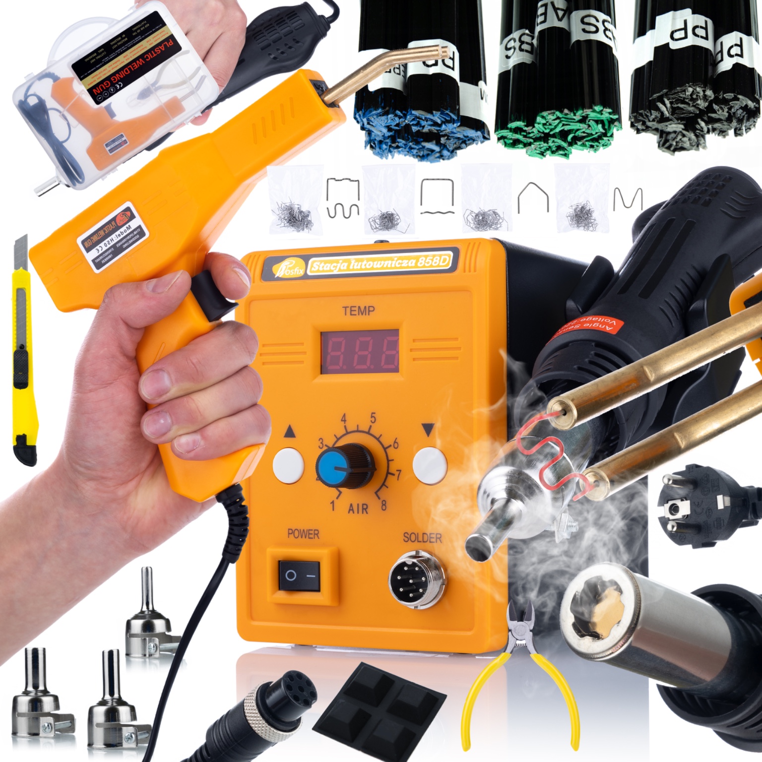 Spawarka Zszywacz Do Plastiku 858D Spoiwo Do Spawania Plastiku Abs Pp Max