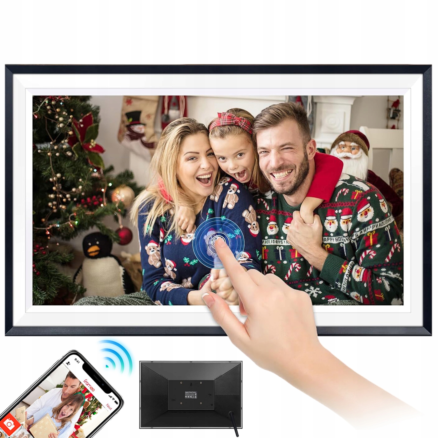 Digitální Rámeček Fotografie Wi-fi 15,6" Videa Fotorámeček Panel Obrazovka Ips