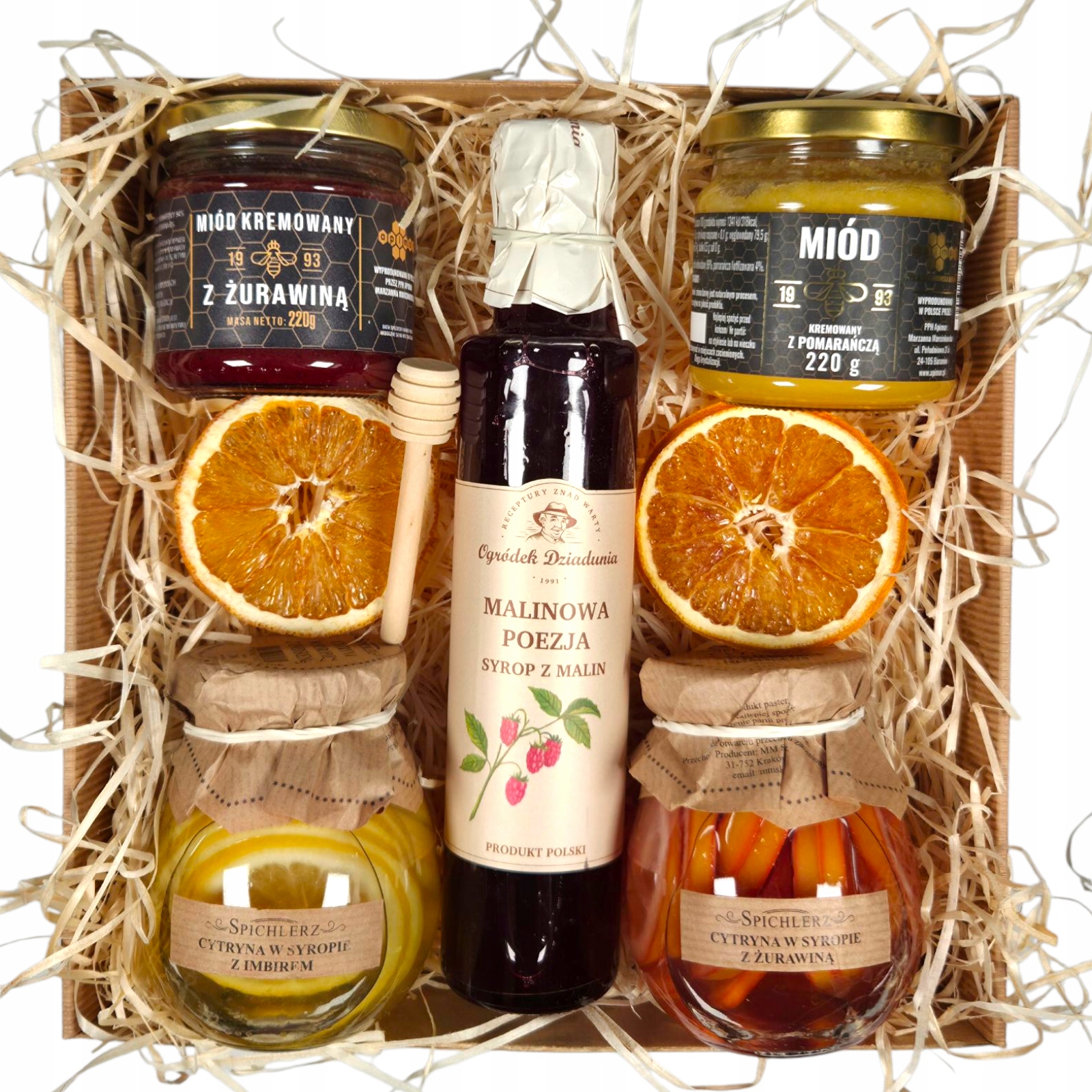 Levně Dárek Pro Maminku Tatínka Med citronu v sirupu Brusinky Jmeniny Narozeniny