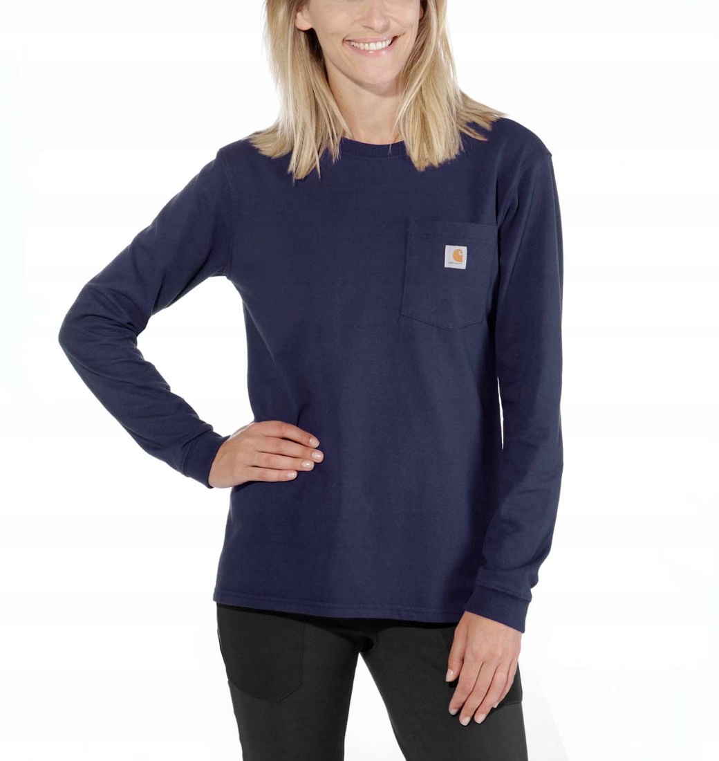 Tričko Carhartt WK126 Workwear Pocket L/s Navy