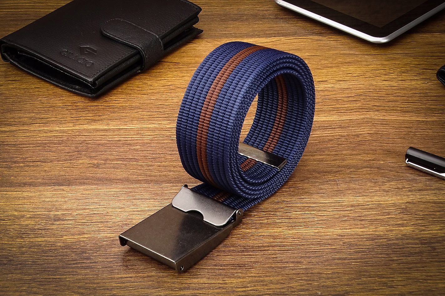 pasek Męski PARCIANY GRACIO klamra SZCZOTKOWANA Marka Gracio