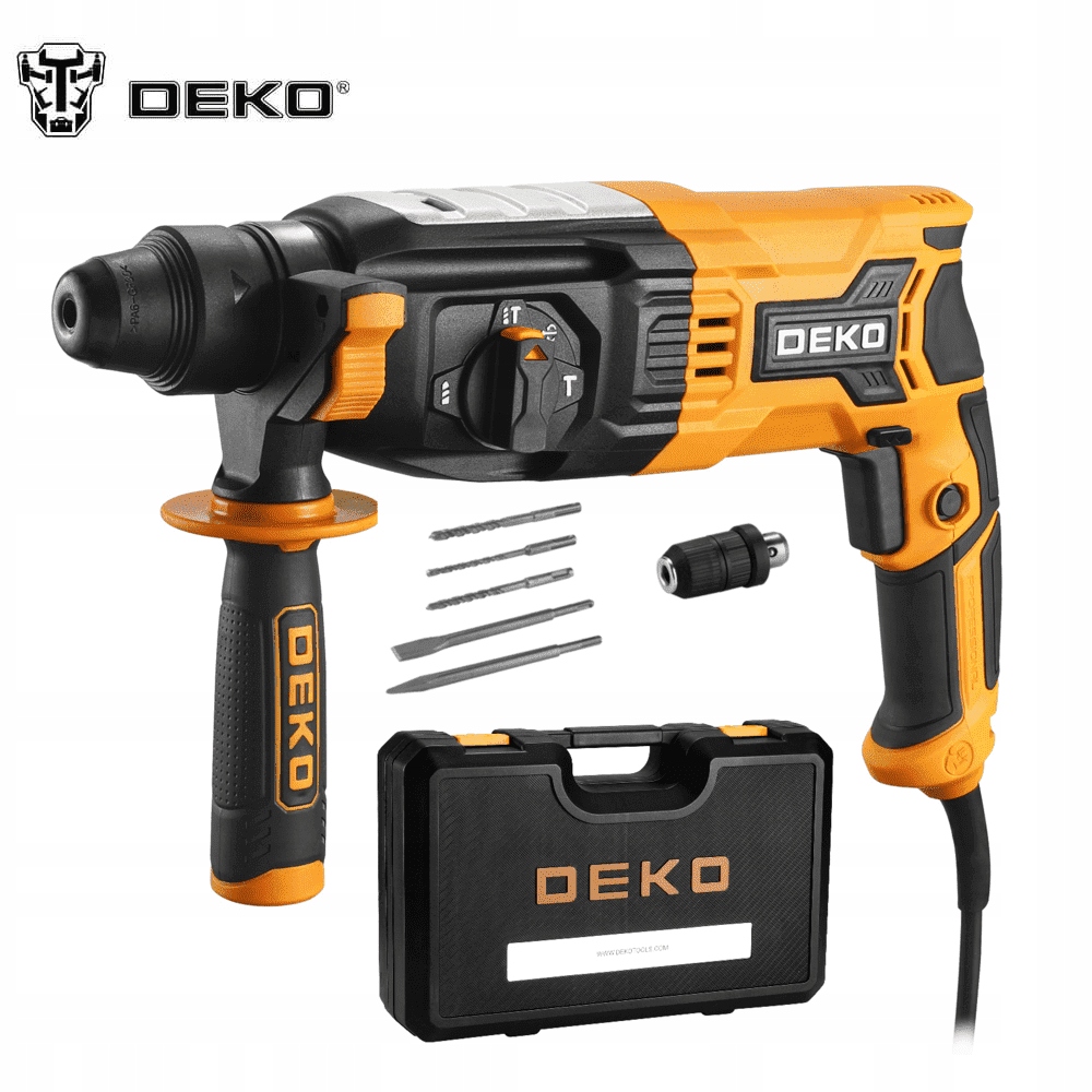 WIERTARKA UDAROWA MŁOTOWIERTARKA MOCNA WIERTARKA Z UDAREM SDS+ PLUS DEKO Zasilanie sieciowe