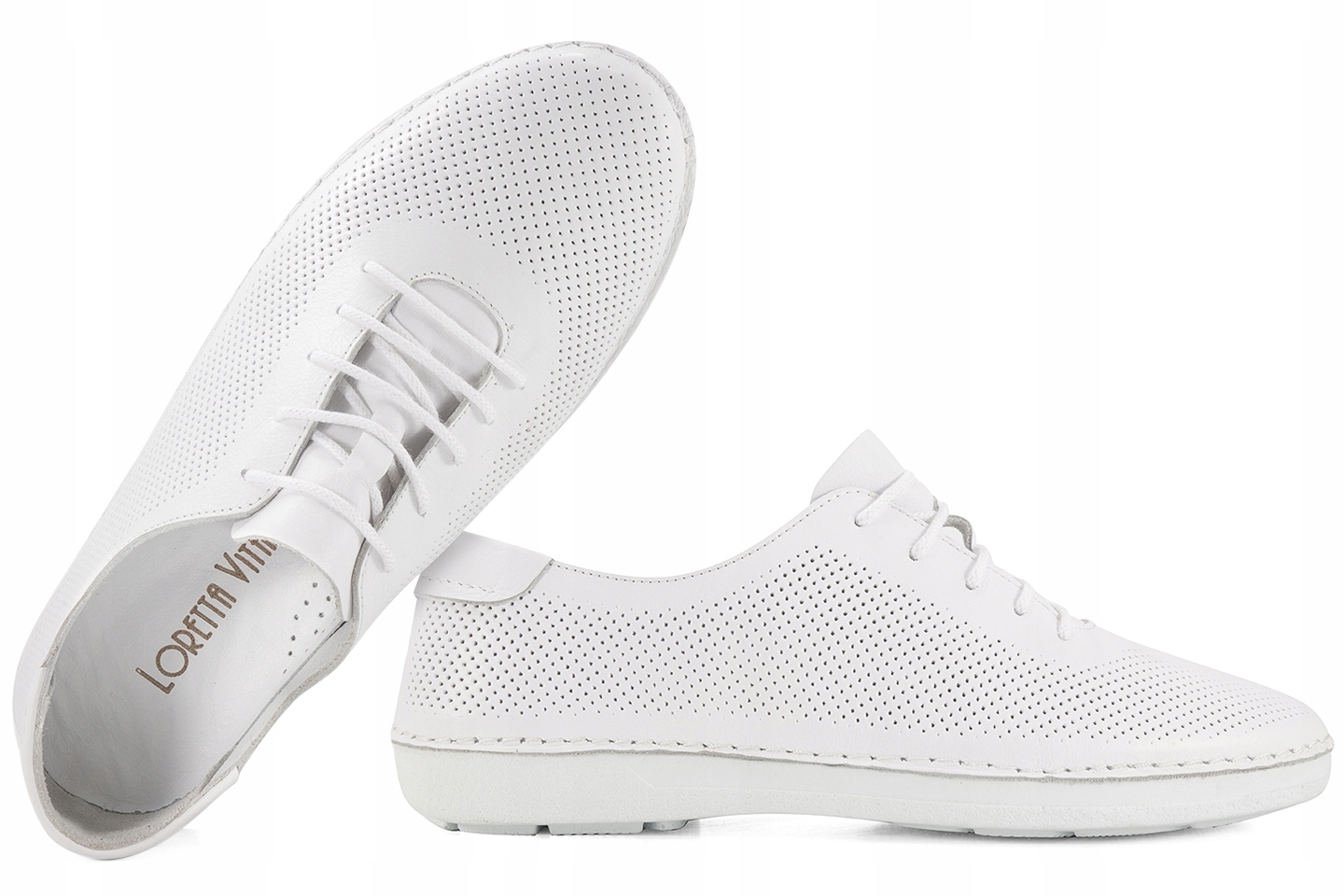 Loretta Vitale 228 Dámské Polobotky Kůže bílé 38