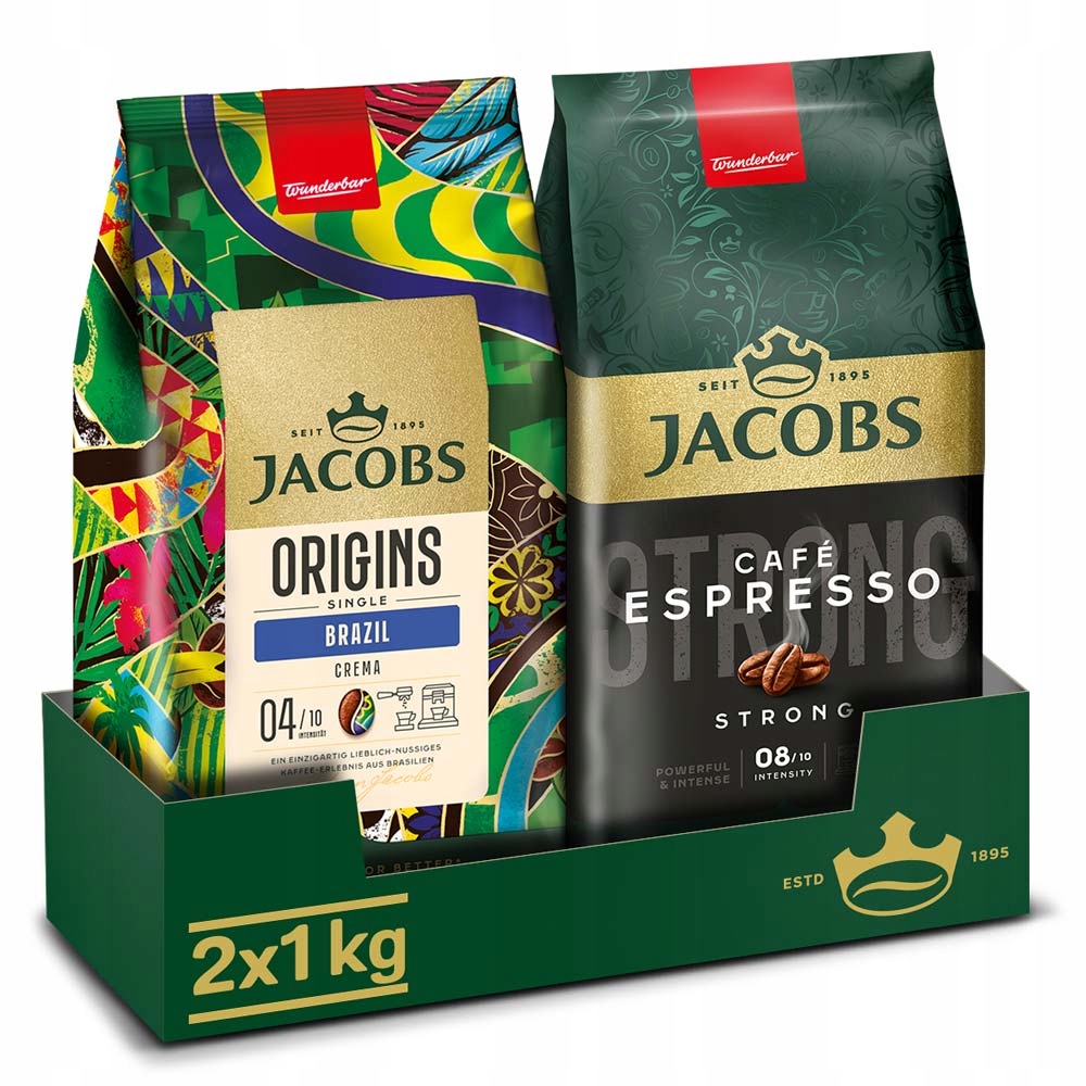 Kawa ziarnista Jacobs Mix 2kg Origins Single Brazil, Espresso Strong