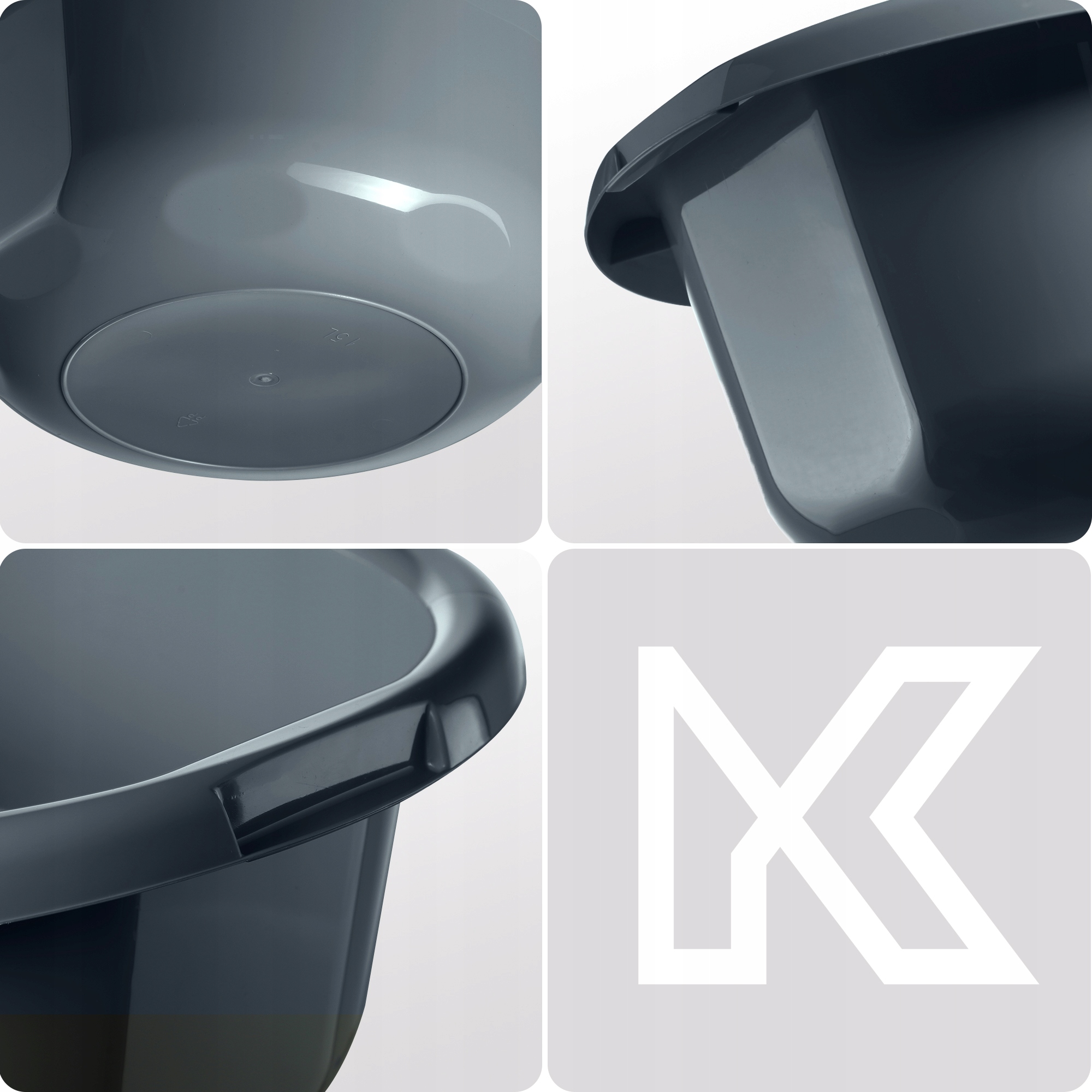 MISKA PLASTIKOWA OKRĄGŁA 15 L NA PRANIE MIEDNICA MISA Z UCHWYTAMI Szerokość produktu 41.5 cm