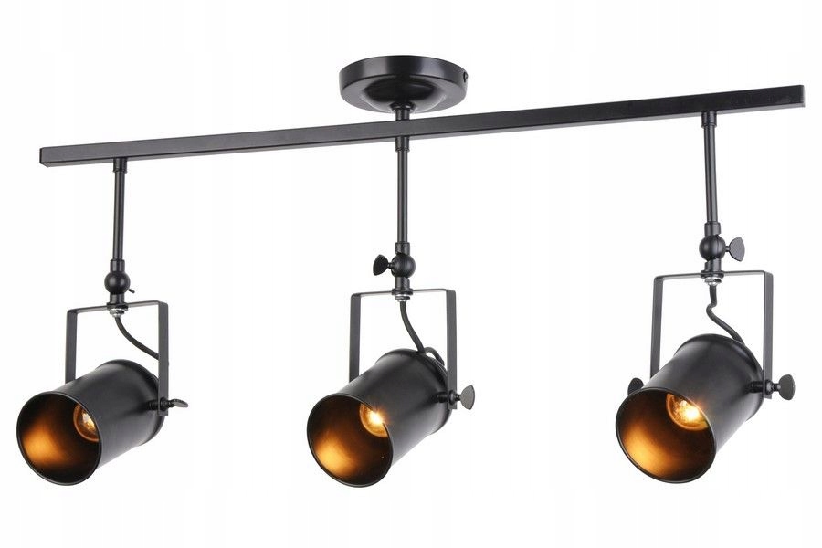 Retro industriálna stropná lampa čierna trojitá nastaviteľná 70 cm Reality