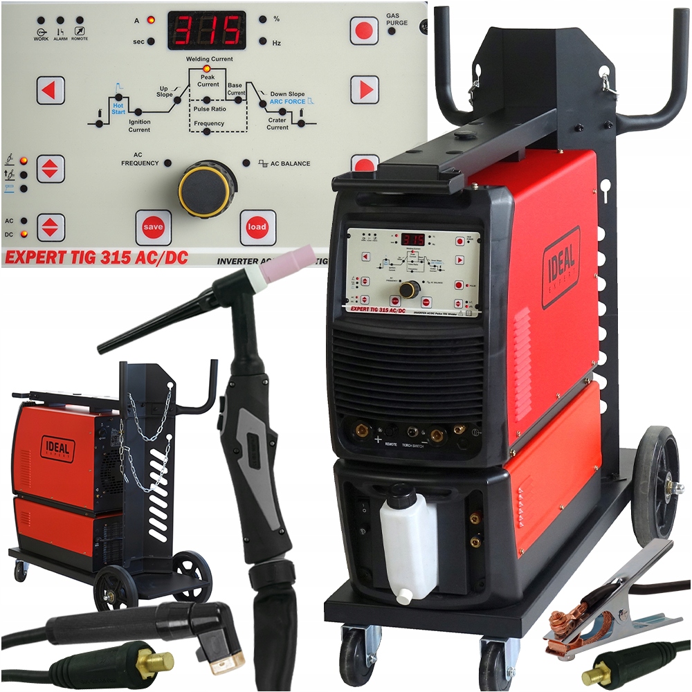 SPAWARKA na 400v IDEAL EXPERT TIG 315 A AC DC MMA 2T 4T HF PULS Chłodnica