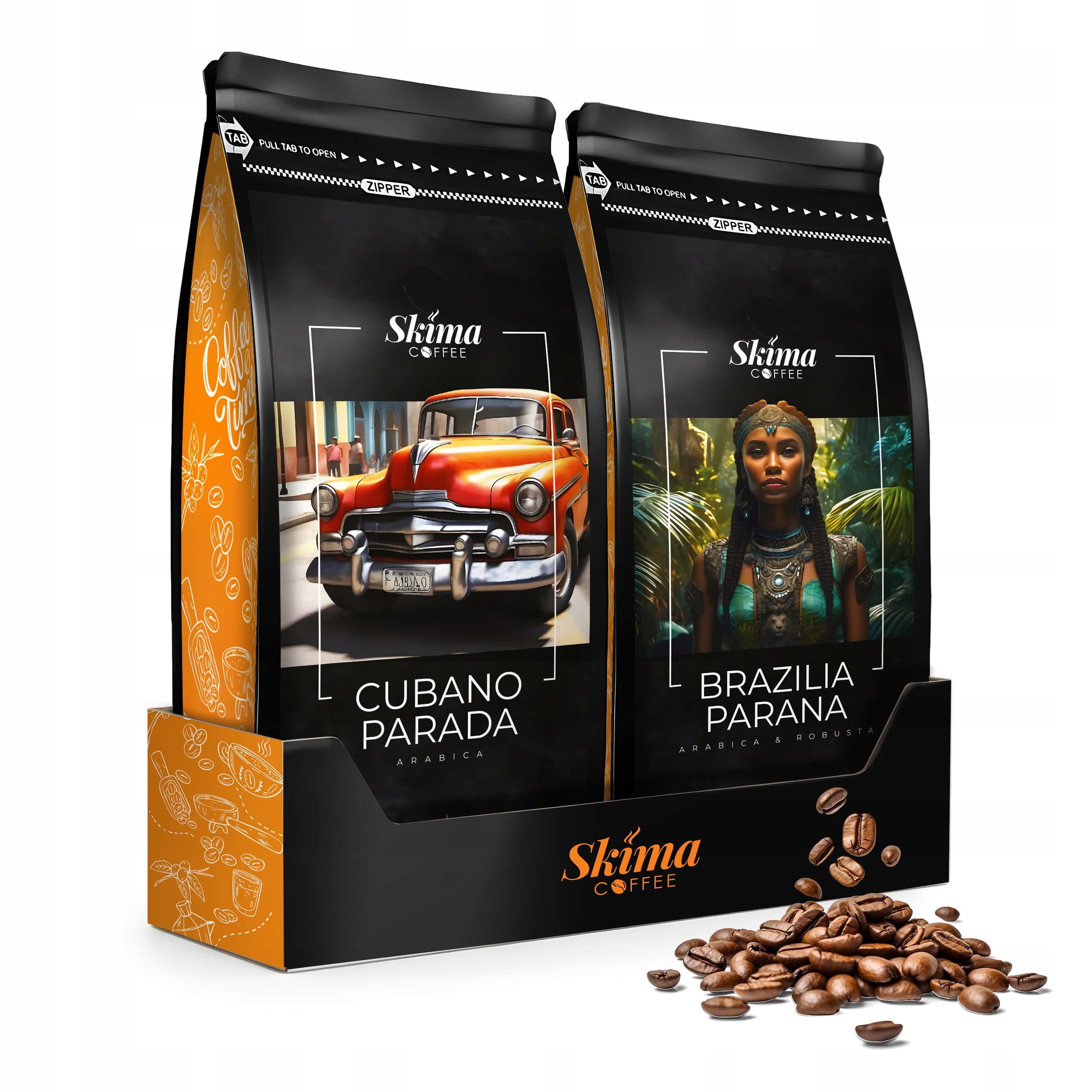 Káva zrnková 1kg x2 Cubano Parada/brazílie Parana Čerstvý kávovar +dárek