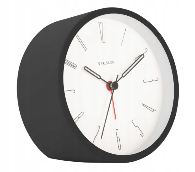 Budík stolní hodiny stojící černý kovový tichý budík do ložnice Belle