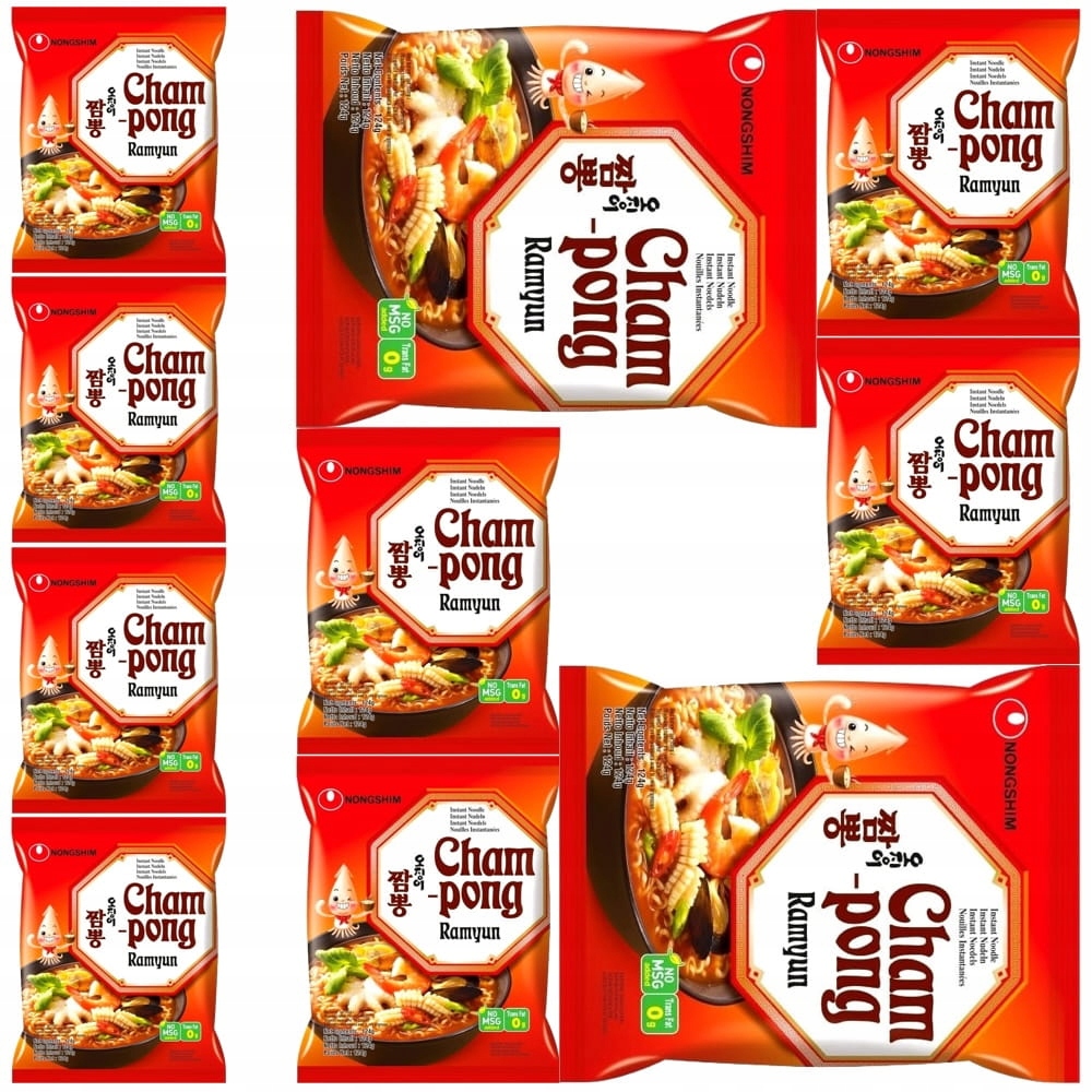 Levně 10 x Korejská Instantní polévka Mořské plody Cham-Pong 124 g Nong Shim