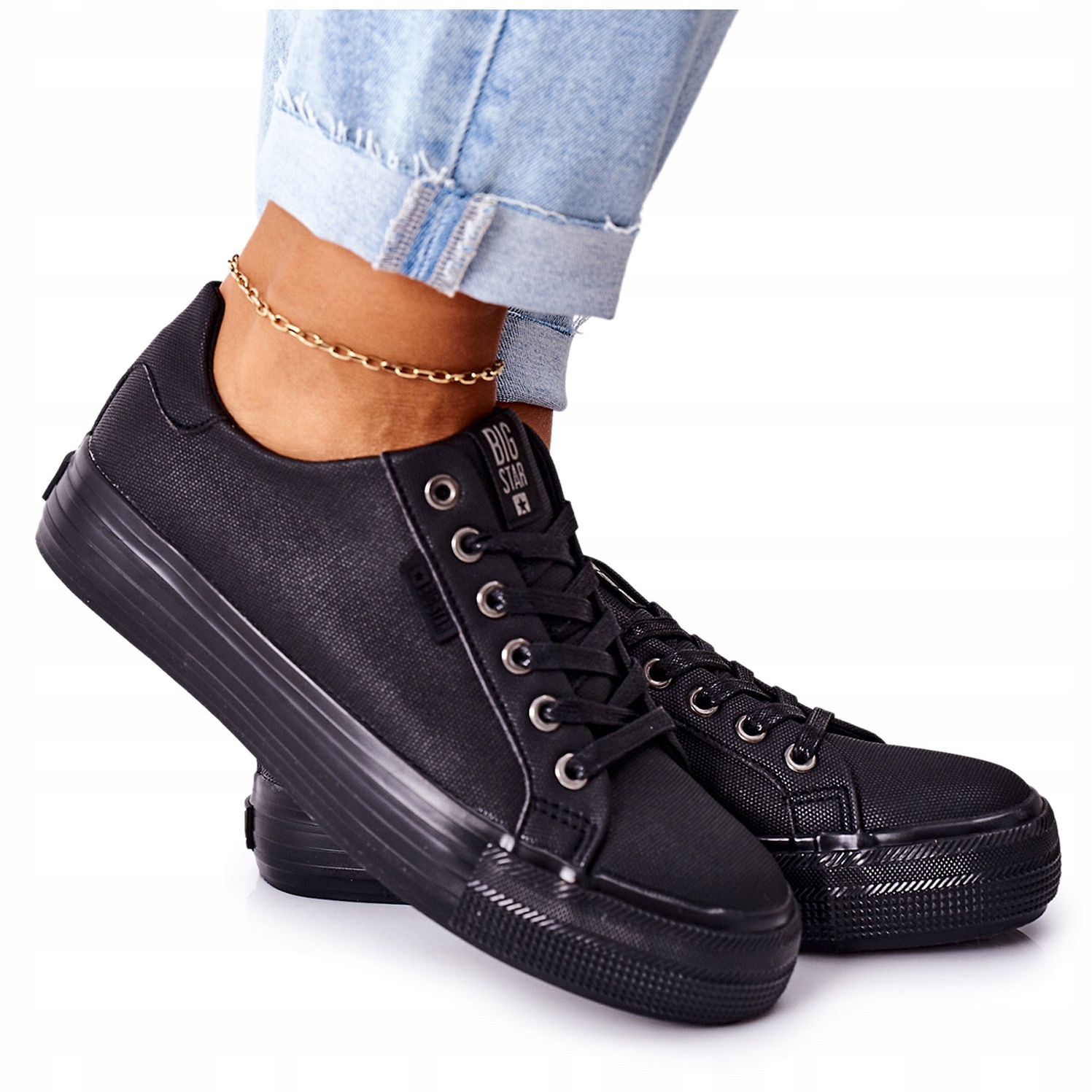 

Czarne Tkanina Buty Trampki Big Star r.38