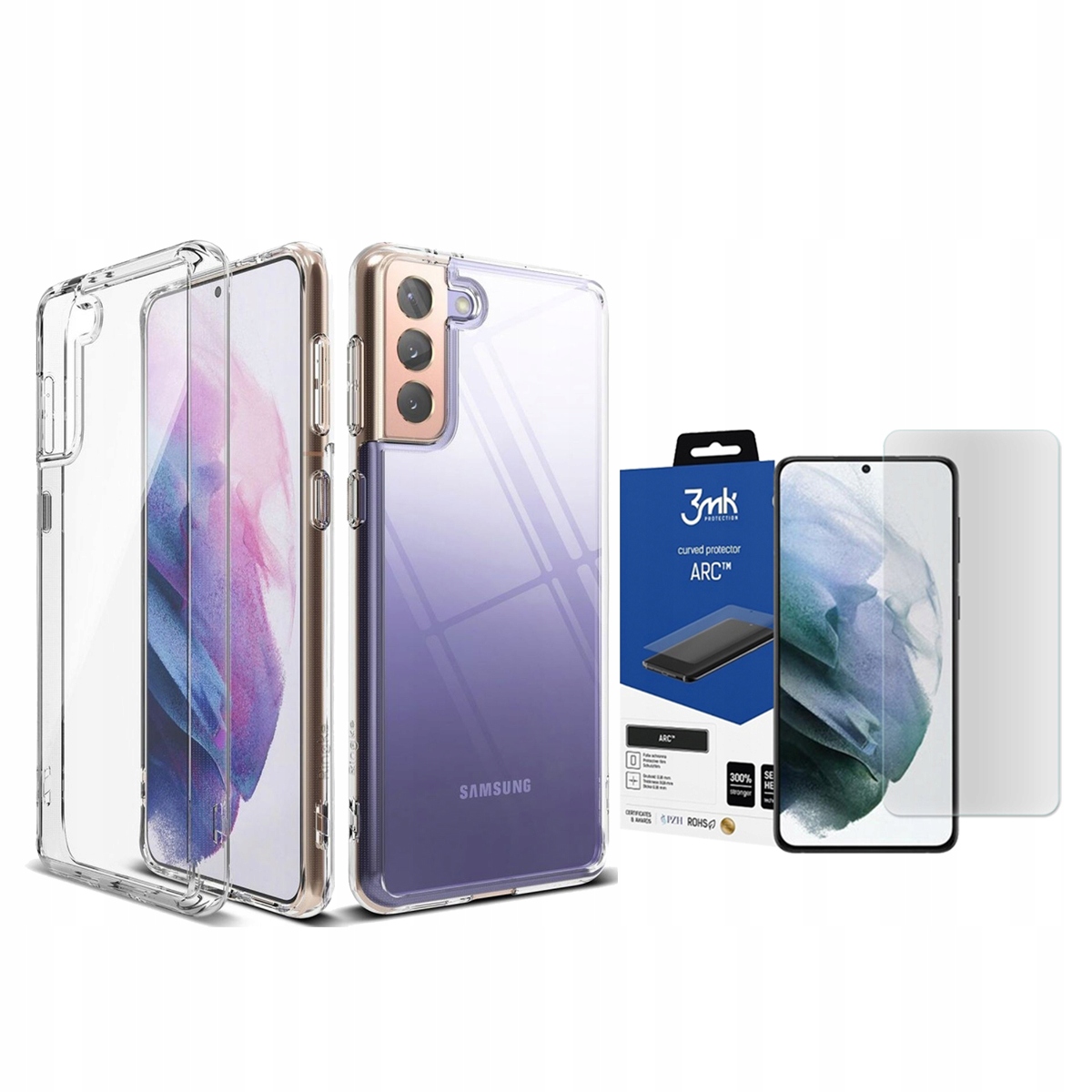 

Ringke Etui Do Galaxy S21+ Plus + Folia 3MK Arc