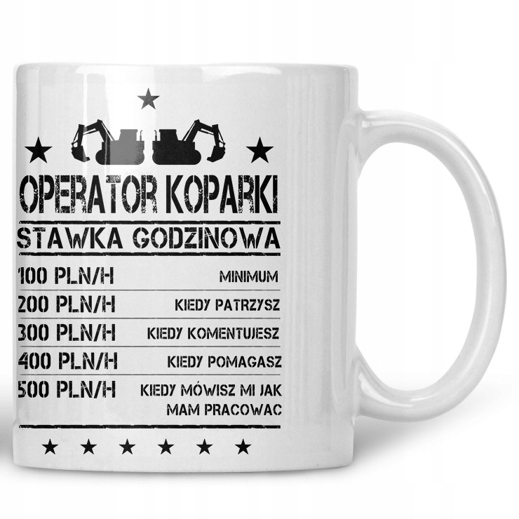 

Kubek Operator koparki stawka godzinowa