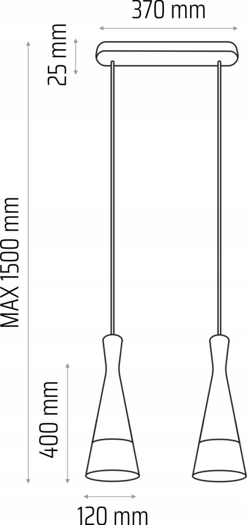 Závesná lampa sivá Vegas2 2pl