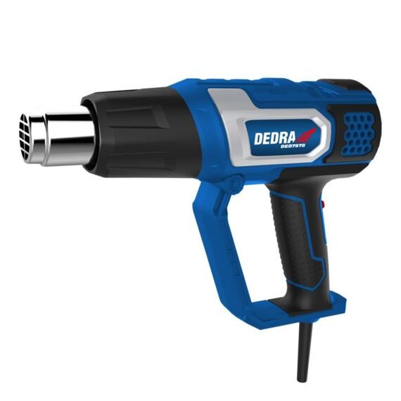 Dedra horkovzdušná pistole 2000W, LCD displej, 60-600°C, 4* tryska škrabk