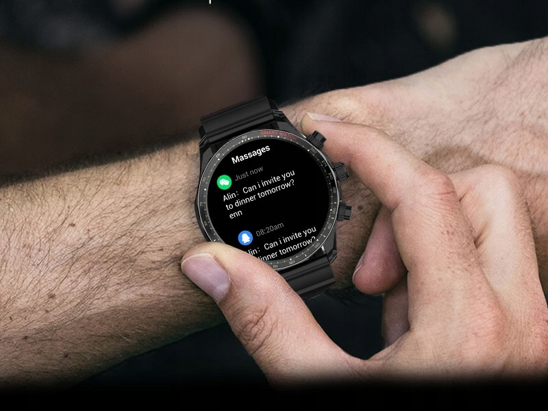 Smartwatch Zegarek Męski Wodoodporny Elegancki Rozmowy SPORT AMOLED 2 paski Komunikacja Bluetooth