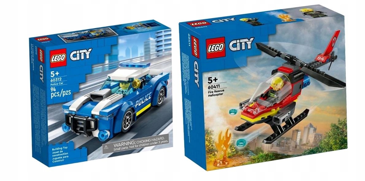 Lego City Policejní Auto 60312 Hasičský Záchranný Vrtulník 60411