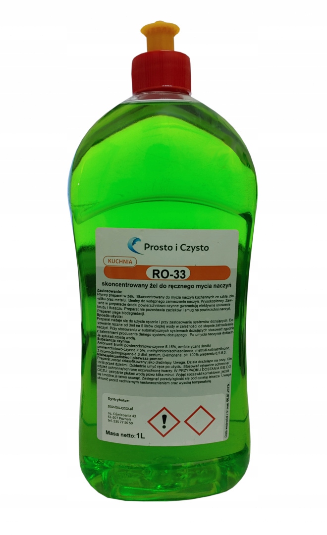 

RO-33 Płyn do ręcznego mycia naczyń 1l