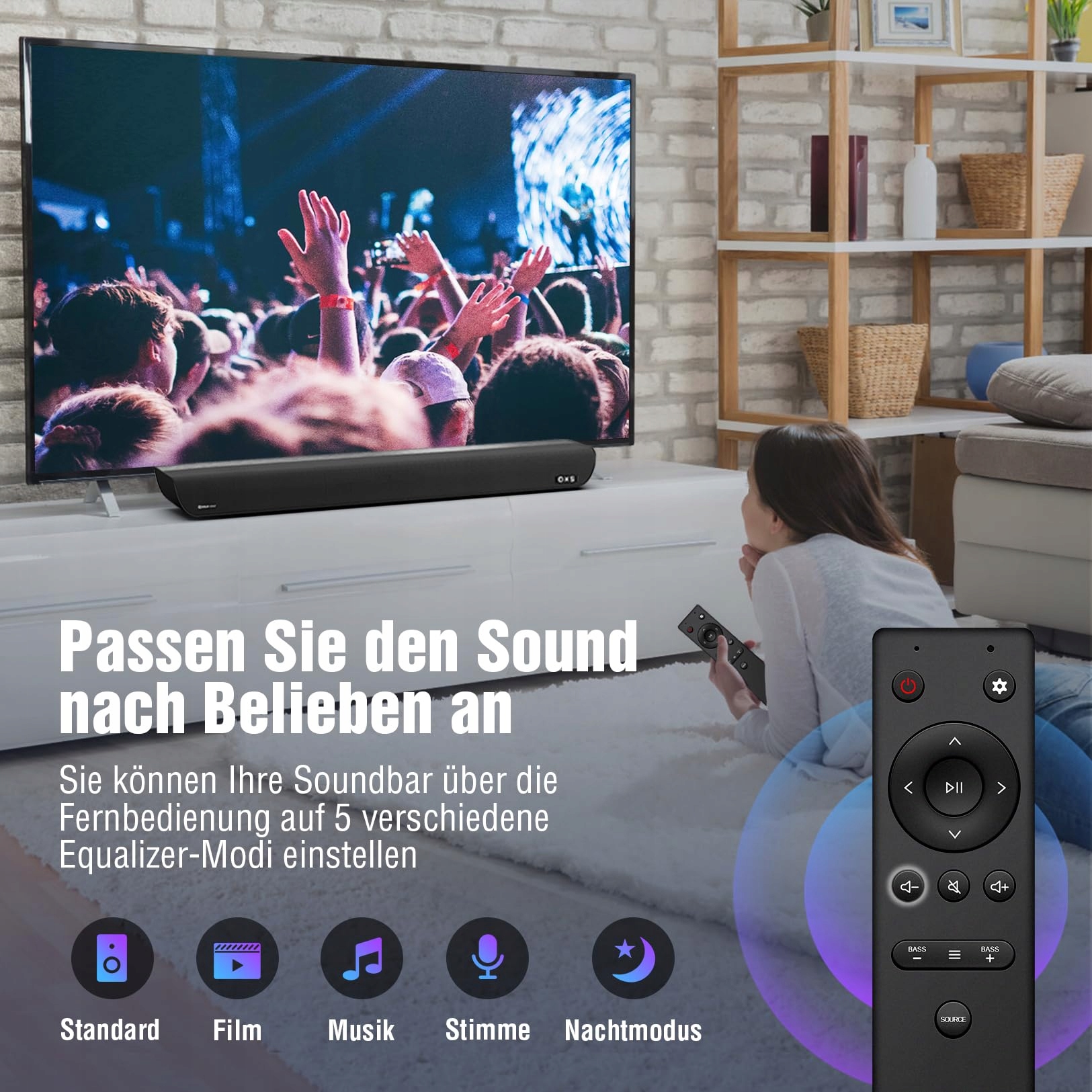 OXS S5 Soundbar 3.1.2 Dolby Atmos Subwoofer Bluetooth HDMI eARC 4K HDR — miniatura 5