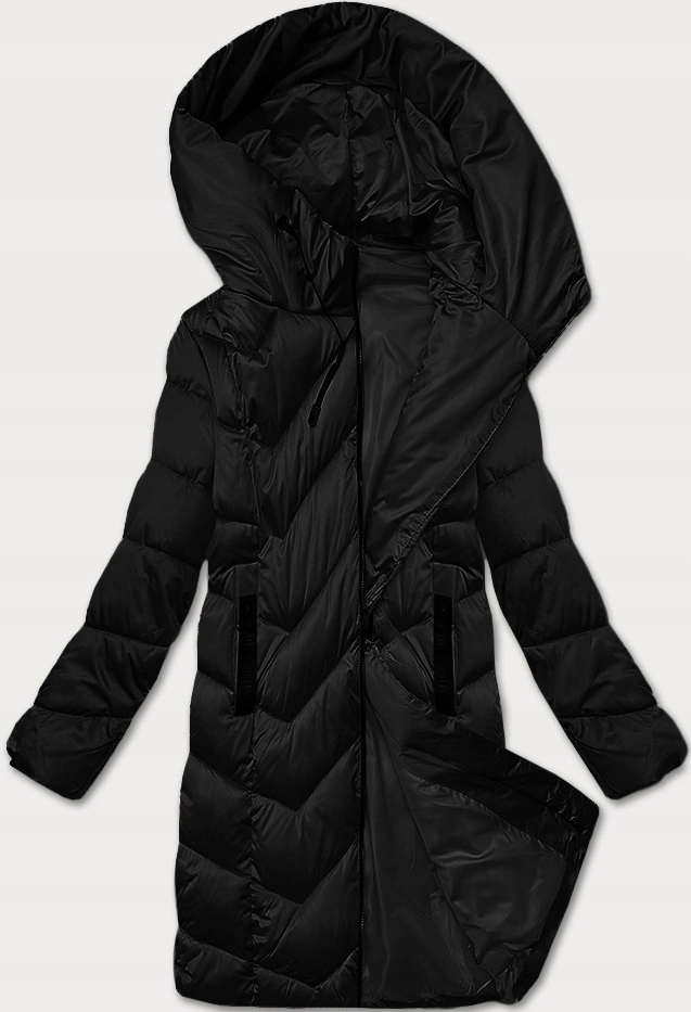 Zimní Bunda Kapuce B8273 Černá 48