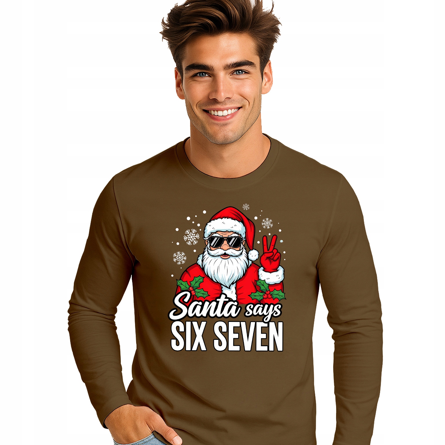 Pánská Vánoční Košile Six Seven 67 Mikuláš Longsleeve Dárek Vánoce XXL