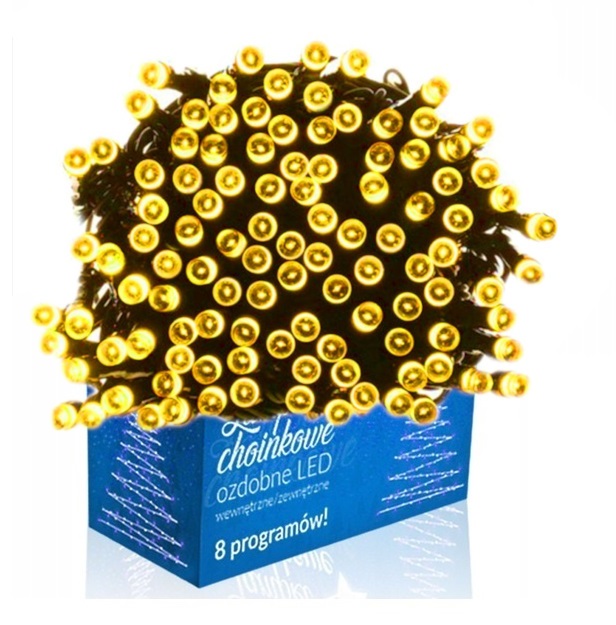 Lampki ŚWIATEŁKA na choinkę 100 LED ŻÓŁTE ZEWNĘTRZNE WEWNĘTRZNE Kolor lampek żółty