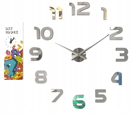

Zegar Ścienny nowoczesny przyklejany na ścianę Diy