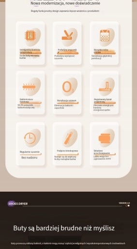 SUSZARKA OSUSZACZ DO BUTÓW OBUWIA OZON DEZYNFEKCJA Kolor dominujący biały