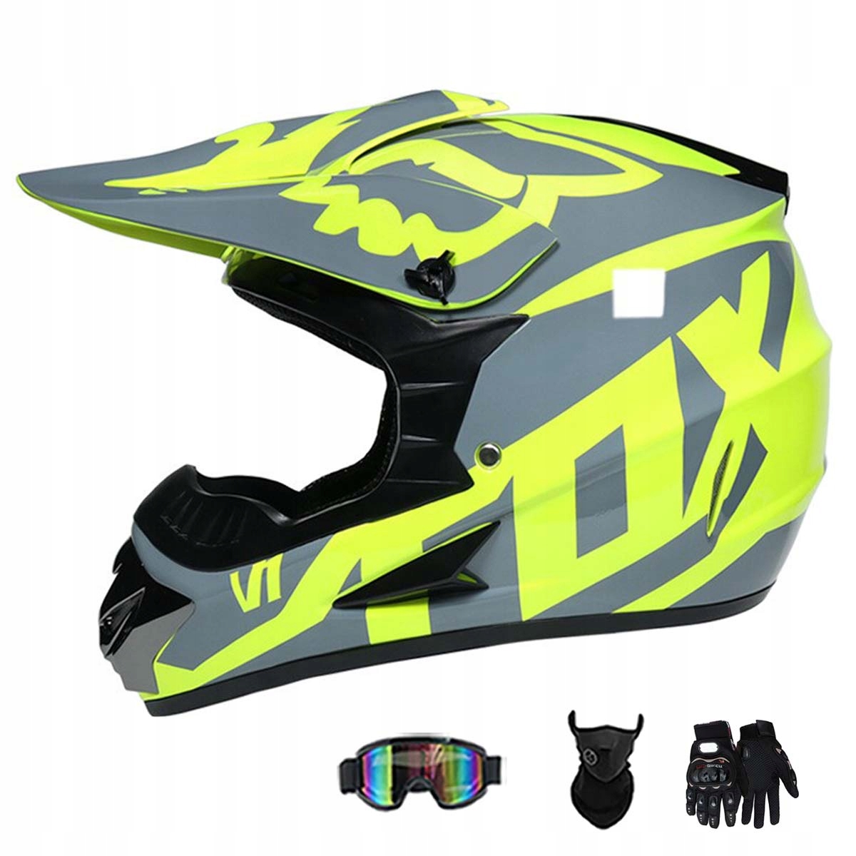 Motocyklová Přilba Crossová Lehká Enduro Quada Brýle Rukavice Maska L