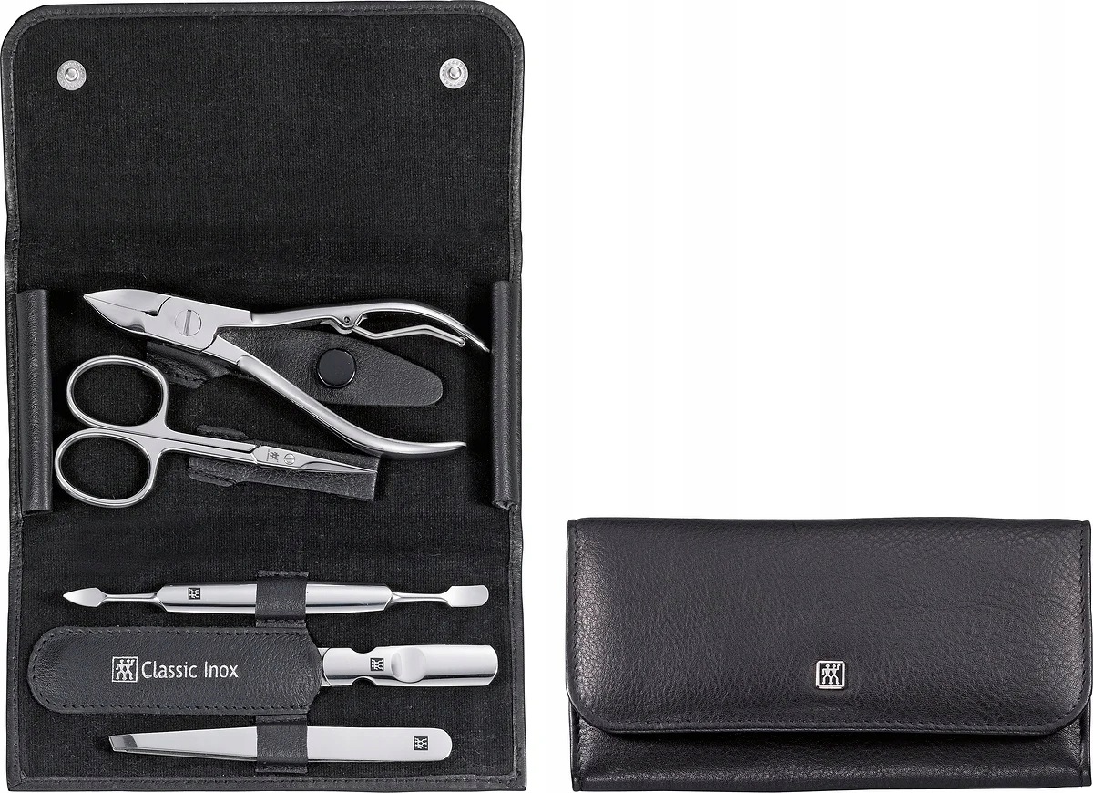 Akcesoria do manicure Classic Inox w skórzanym etui