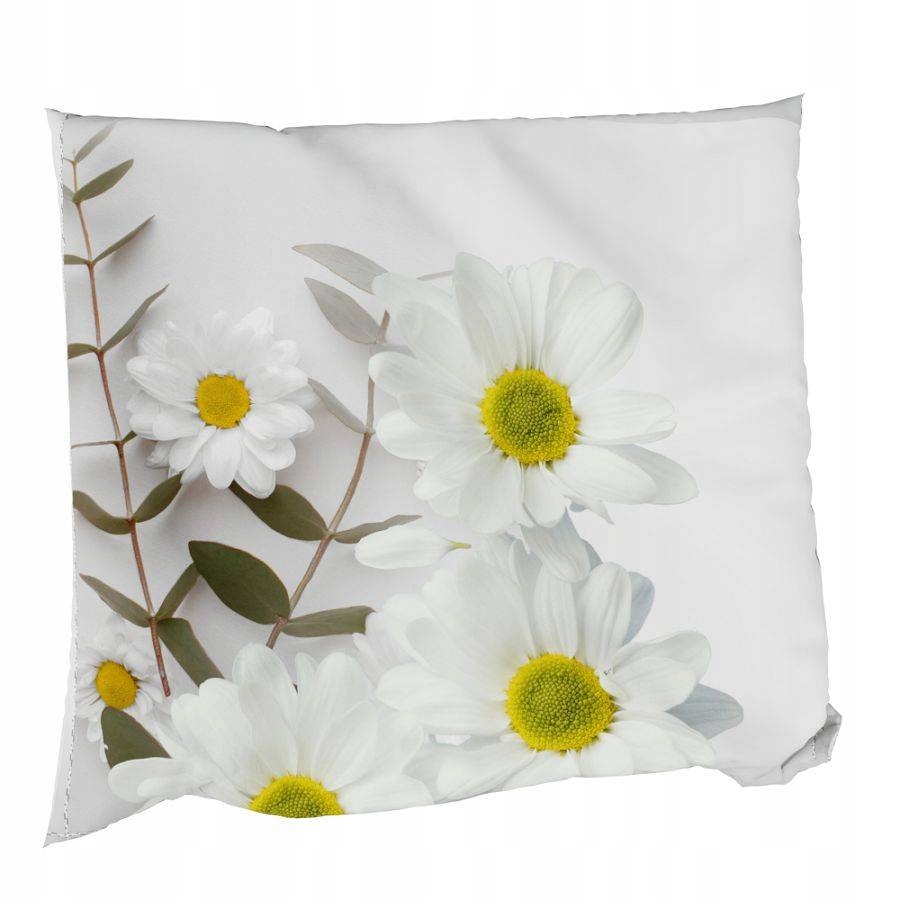 Poszewka dekoracyjna Stokrotki KWIATY liść 40x40cm