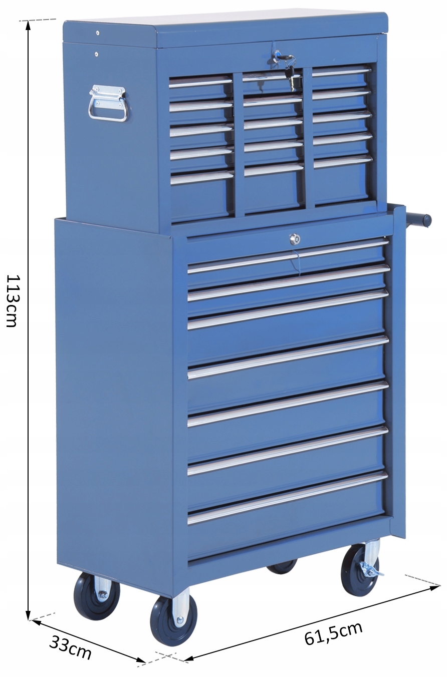 Тележка для инструментов 16 ящиков 61,5 x 33 x 113 см -