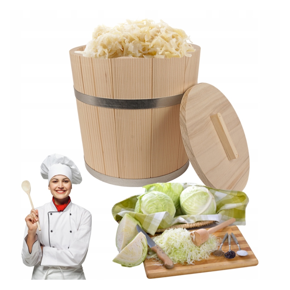 Dřevěný Sud K Nakládání Zelí Jedlových Okurek 15 L S Víkem