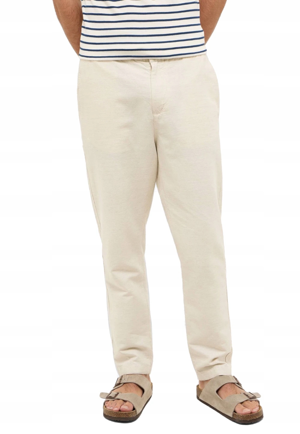 Mustang pánské lněné kalhoty casual béžové volné nízký krok 30/32