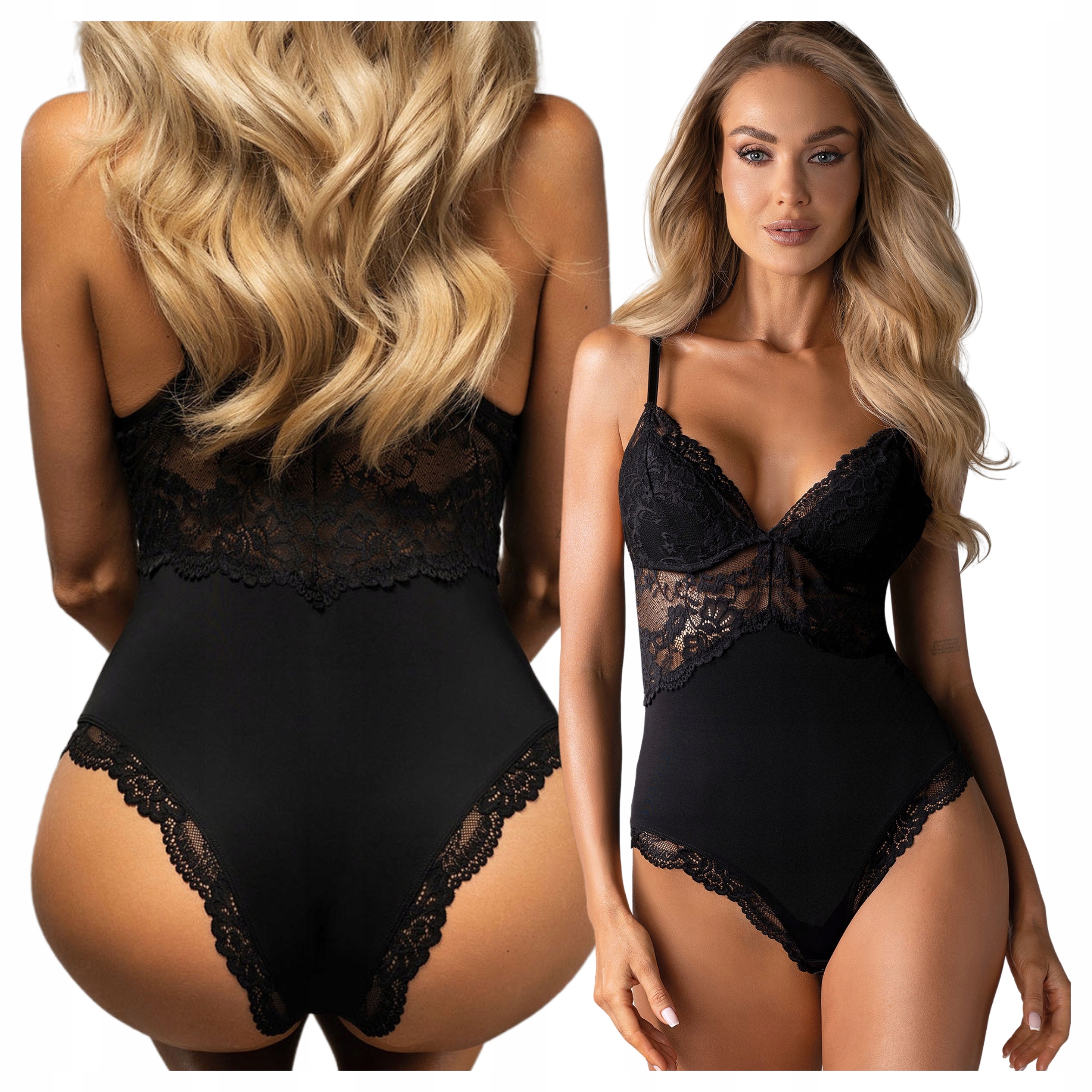 Obsessive Krásný Body dekolt s krajkou jako Dárek Love S/m 810-TED Černé