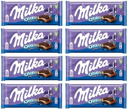 Levně 8x 92g Milka Oreo sendvičová čokoláda Polovice Kartonu
