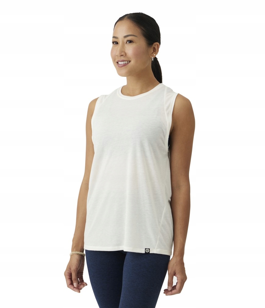 Manduka Atmana Tee Tričko bez rukávů na jógu Sea Salt XL