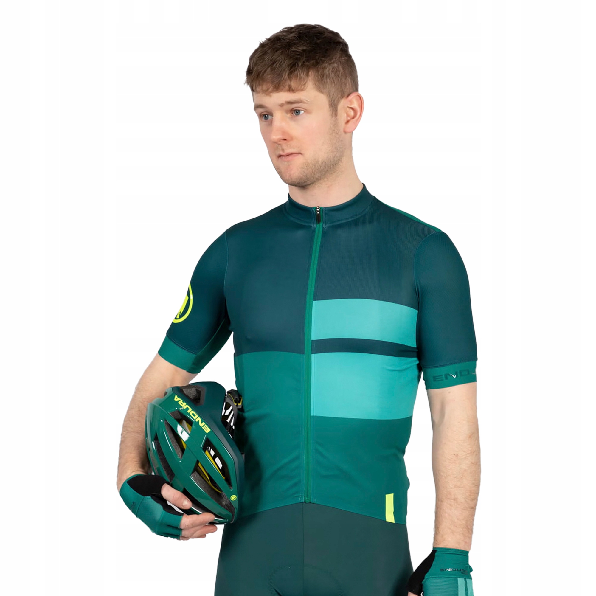 Koszulka rowerowa męska Endura FS260 Print S/s emerald green XL
