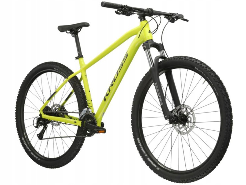 Rower górski Mtb Kross Level 1.0 M22 29 cali męski Limonkowo-czarny mat