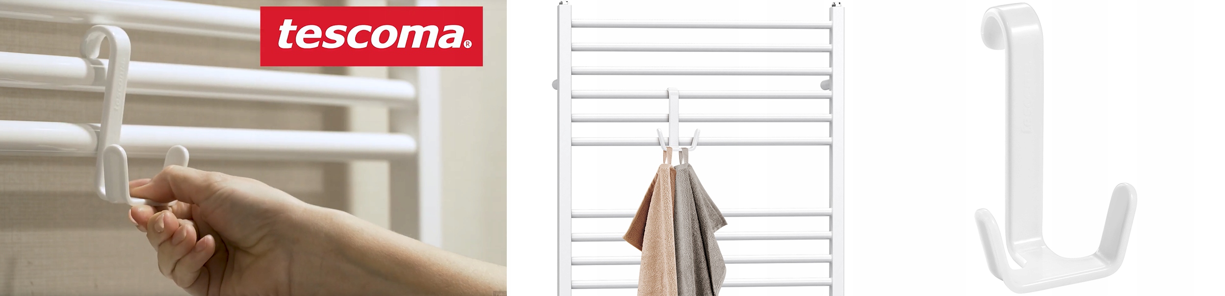 TESCOMA HACZYK PODWÓJNY ŁAZIENKOWY NA KALORYFER Szerokość 70 mm
