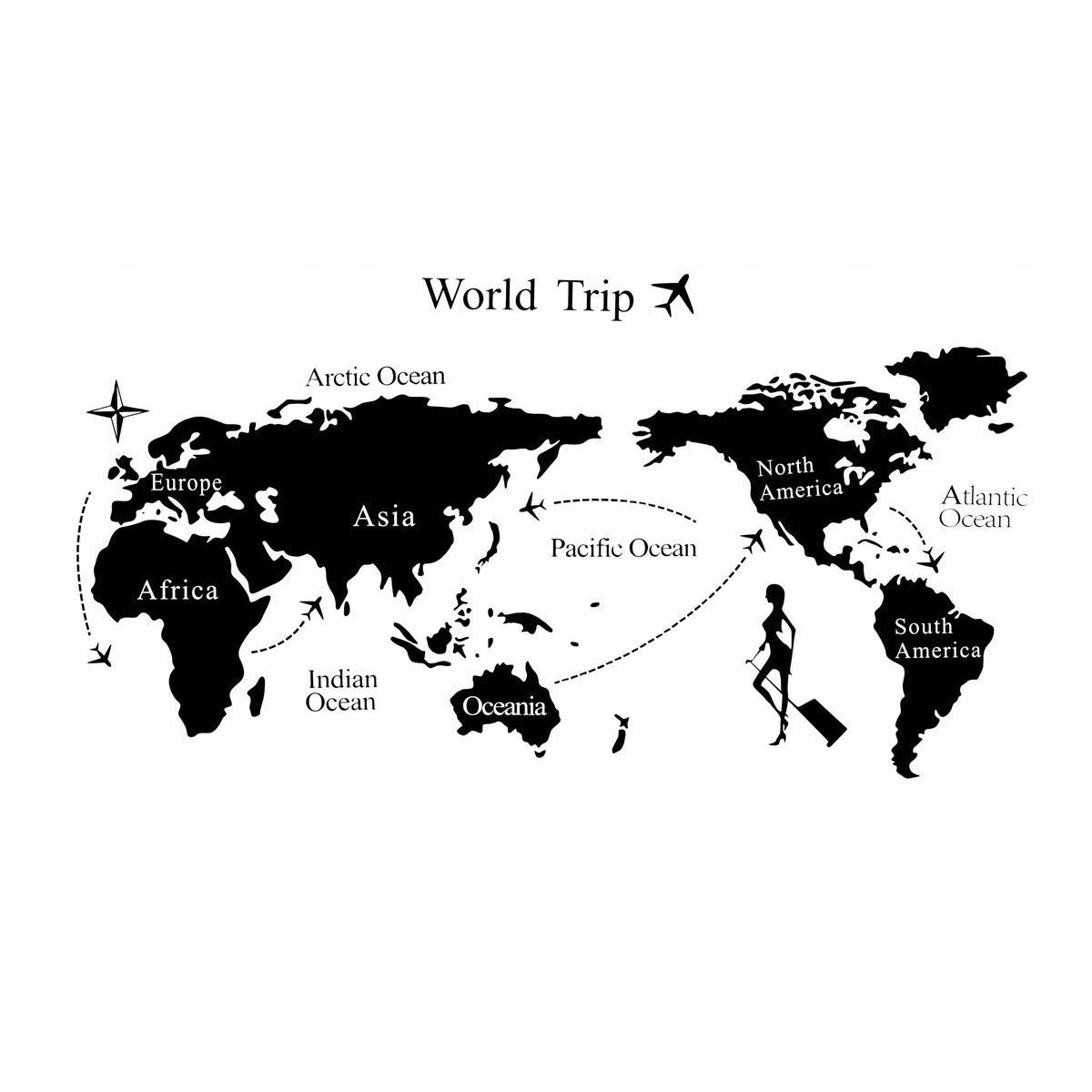 

Naklejki na ścianę ścienne Mapa Świata WS-0045